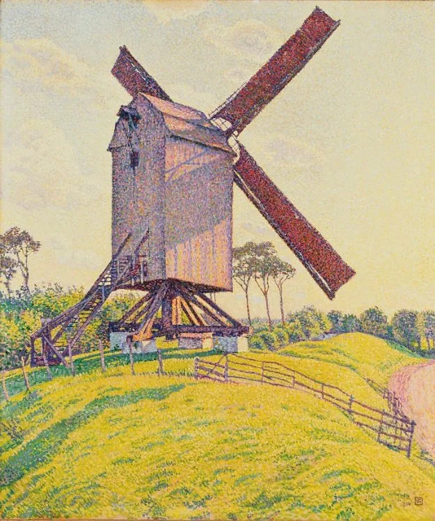 Kalf-møllen i Knokke eller vindmølle i Flandern (Kalf-møllen i Knokke eller vindmølle i Flandern) - Théo van Rysselberghe