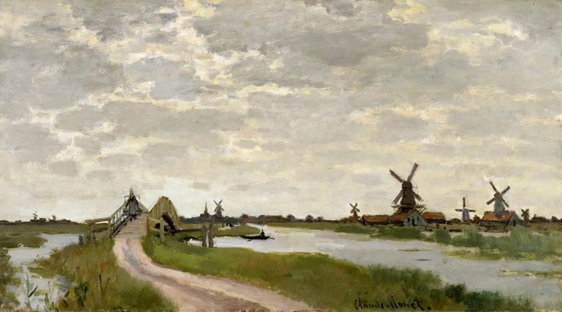 Vindmøller nær Zaandam W170 - Claude Monet