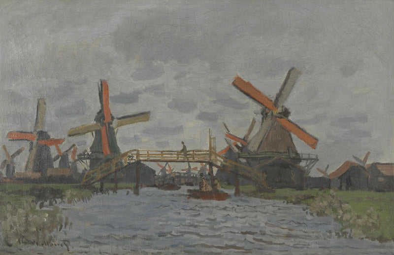 Vindmøller nær Zaandam W181 - Claude Monet