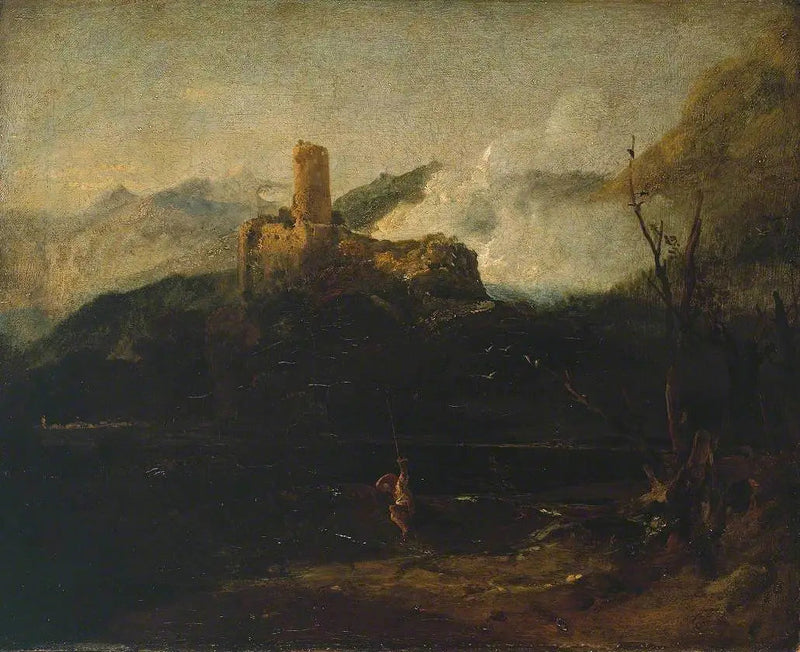 Fjellandskap med slott, sannsynligvis Martigny - J. M. W. Turner