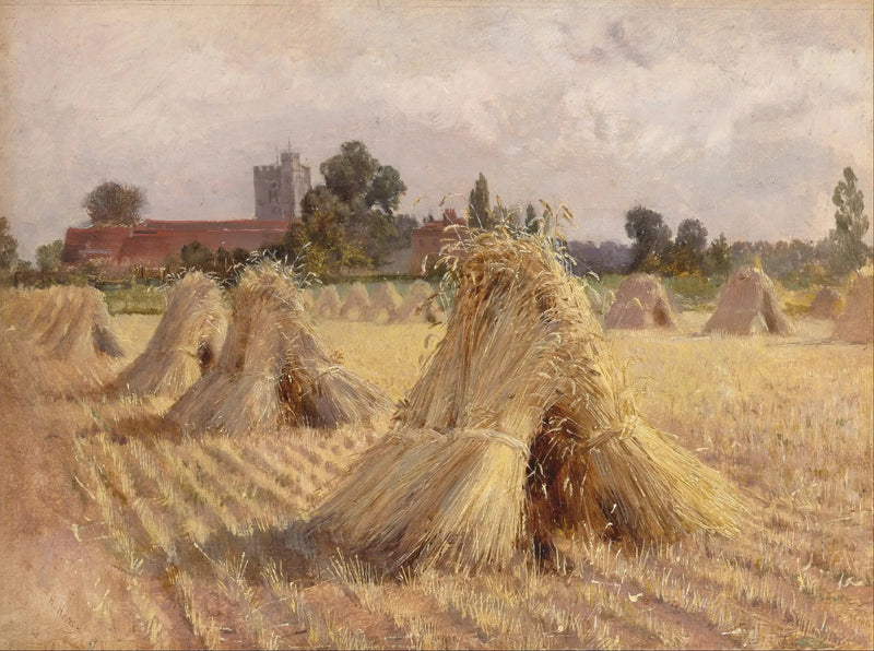 Maiskorn nær Bray-kirken - Heywood Hardy