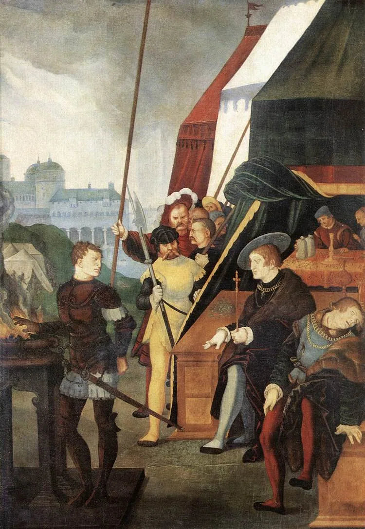 Mucius Scævola foran Porsenna - Hans Baldung Grien