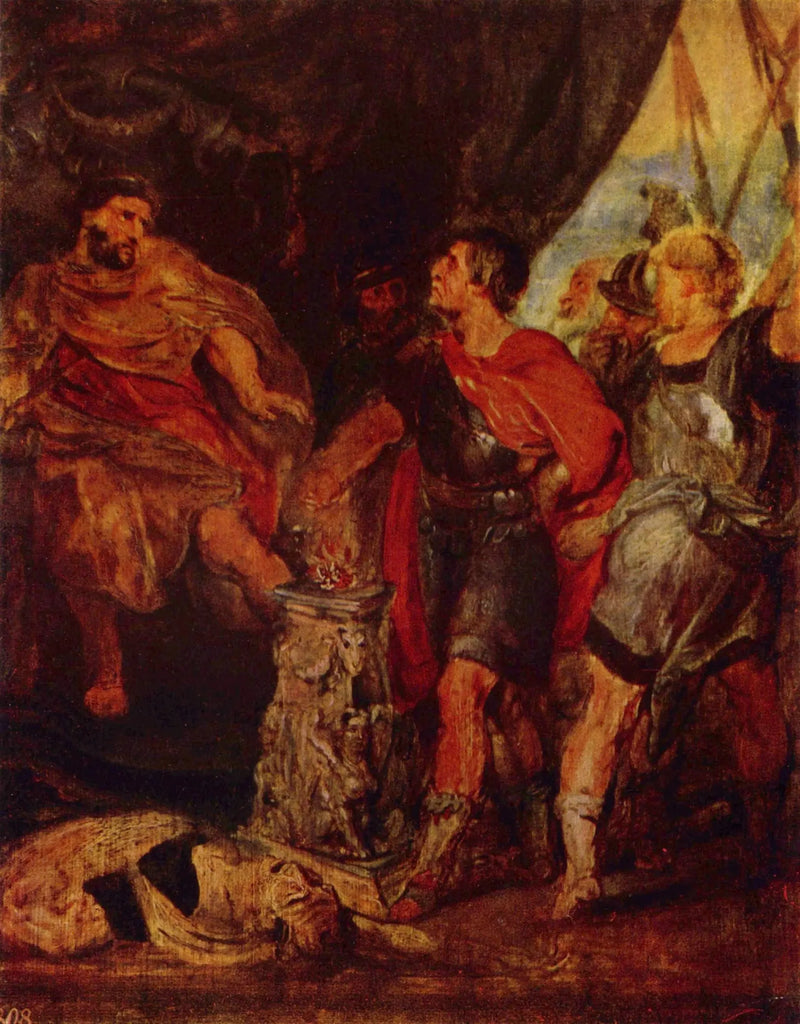 Mucius Scaevola foran Lars Porsenna - Peter Paul Rubens