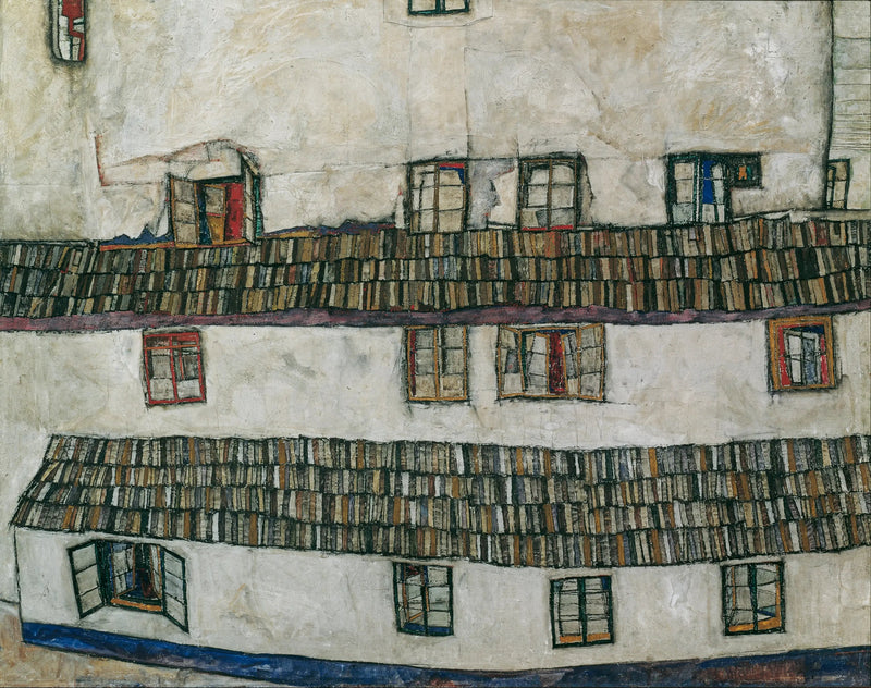 Husvegg (vinduvegg) - Egon Schiele