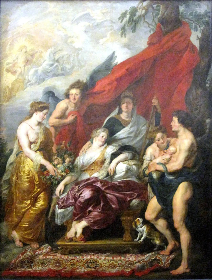 Fødselen av Ludvig XIII i Fontainebleau den 27. september 1601 - Peter Paul Rubens