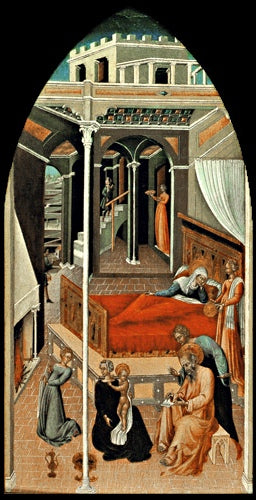 Naissance de saint Jean-Baptiste - Giovanni di Paolo image 1 copie peinte à la main à l’huile
