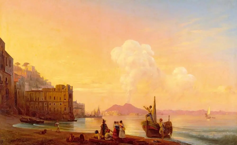 Naples avec un poète parmi les pêcheurs - Ivan Aïvazovski image 1 reproduction d’œuvre d’art à l’huile