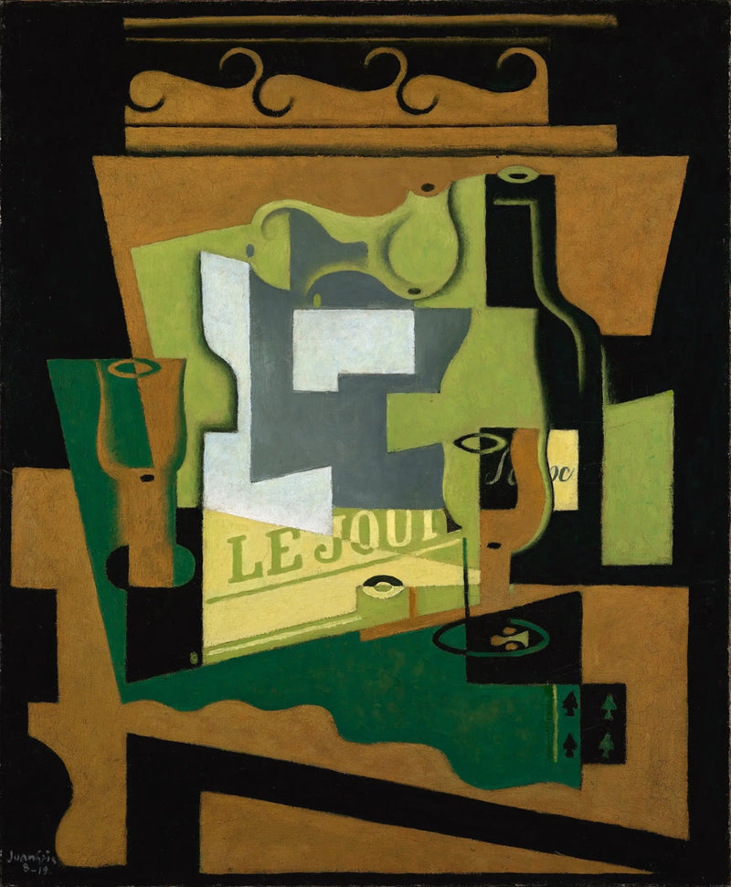 Stillleben med Bordeaux-flaske - Juan Gris