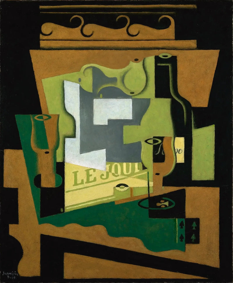 Stillleben med Bordeaux-flaske - Juan Gris