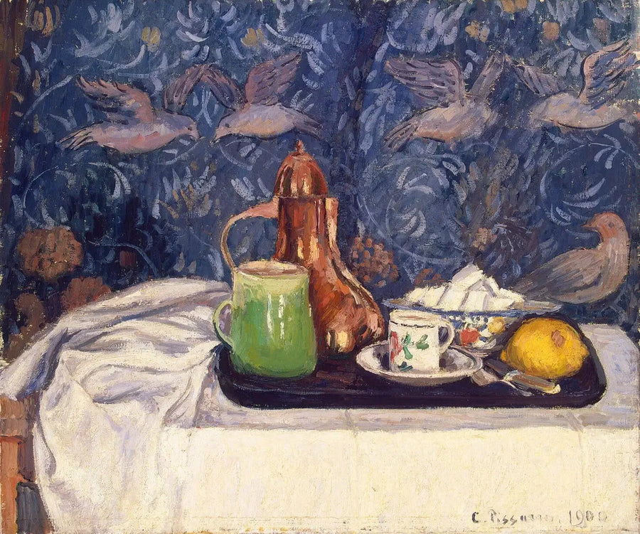 Stilleben med kaffekanne - Camille Pissarro