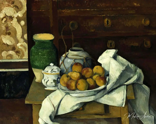 Nature morte à la commode - Paul Cézanne - Reproductions de tableaux et peintures haut de gamme