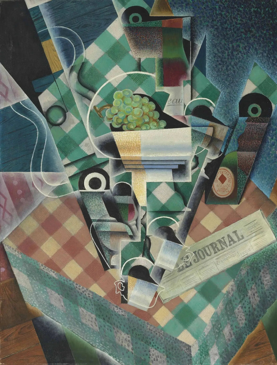 Stillleben med rutete duk - Juan Gris