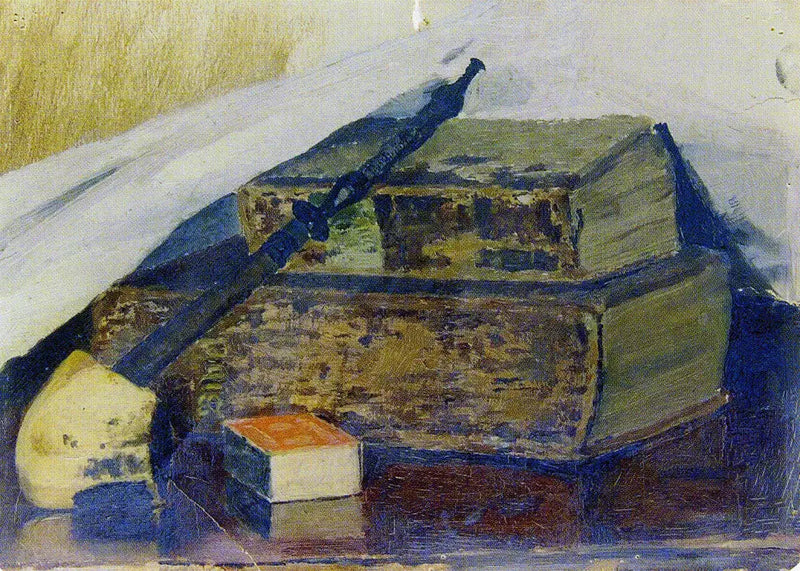 Stilleben med pipe og bibler - Edvard Munch