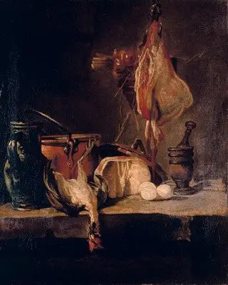 Dødninghode med stråle og løkkurv - Jean Siméon Chardin