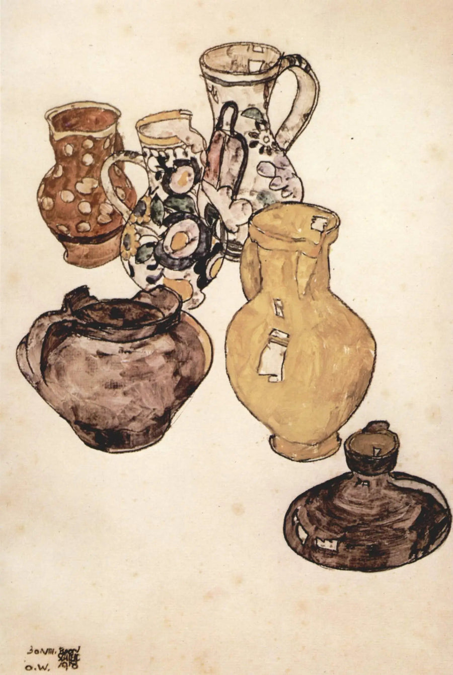 Stilleben med servise - Egon Schiele