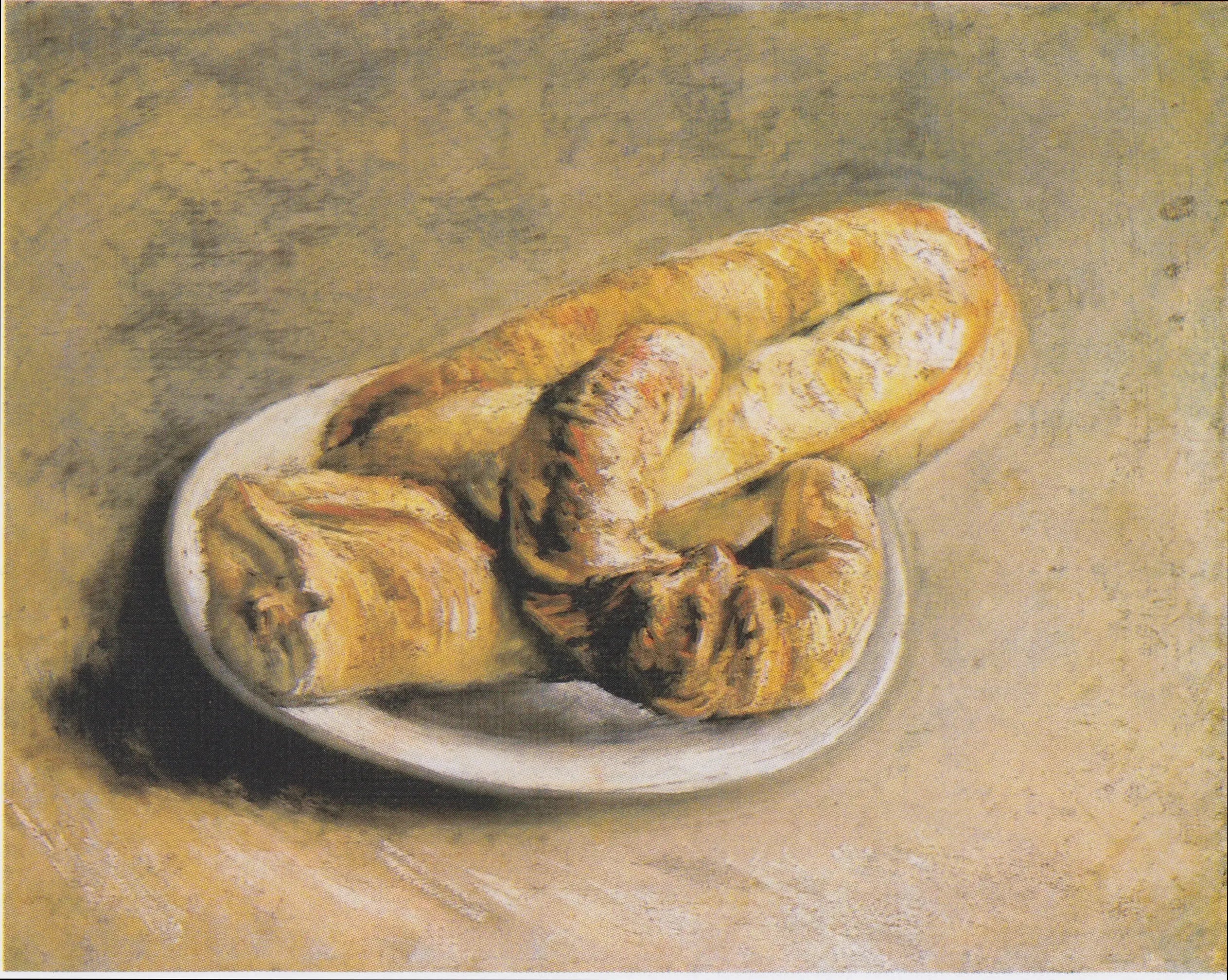 Nature morte, assiette avec du pain - Vincent van Gogh image 1 copie de tableau peinte à la main
