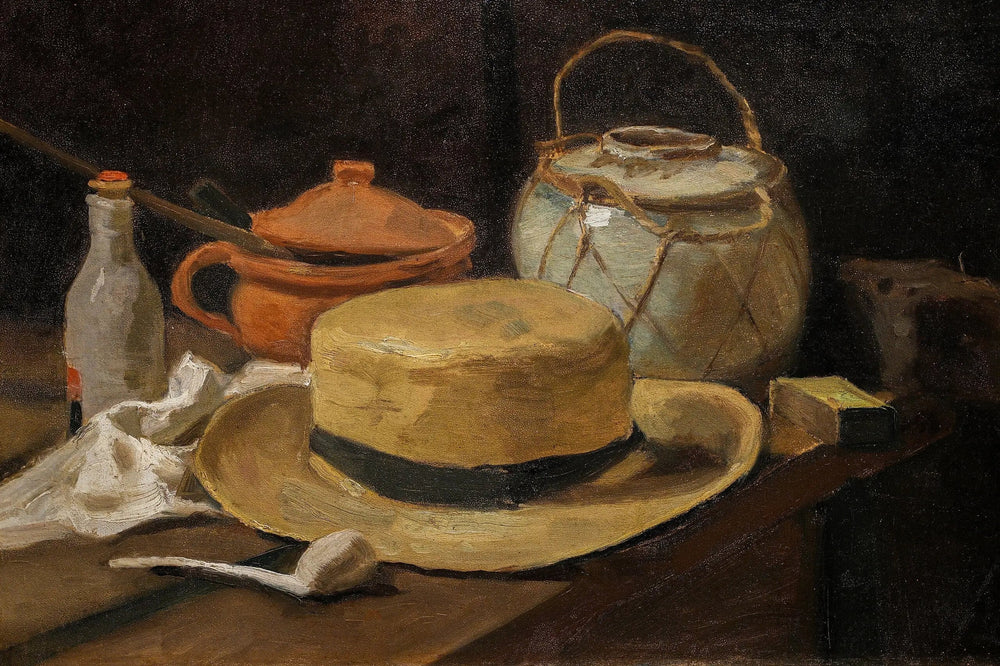 nature morte au chapeau de paille - Vincent van Gogh image 1 copie peinte à la main à l’huile