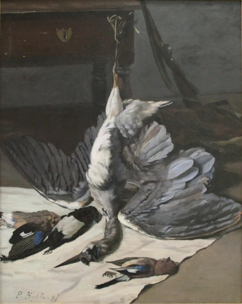 Dødt natur med hegre - Frédéric Bazille