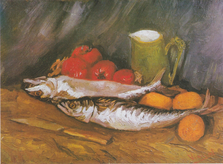 Stilleben med makrell, sitron og tomat - Vincent van Gogh
