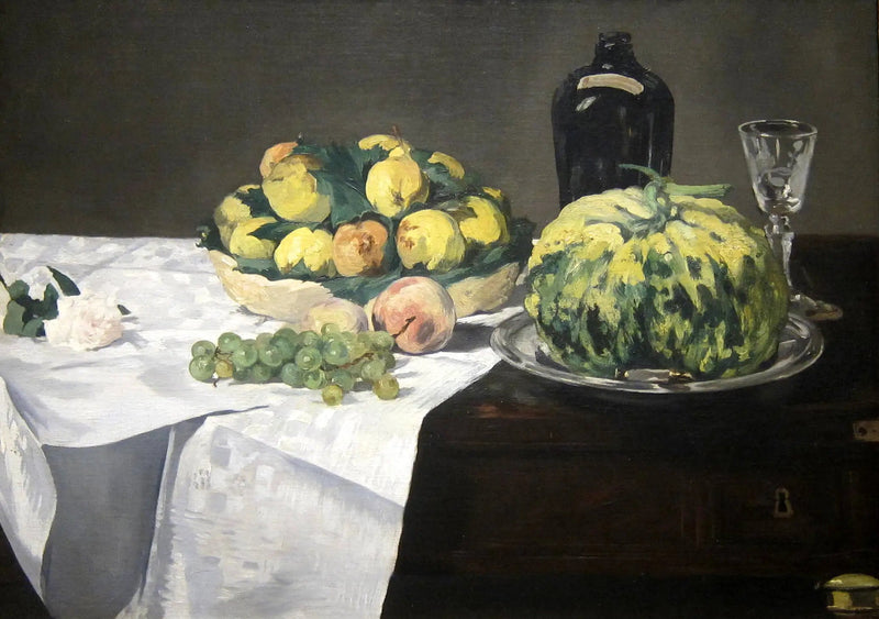 Stilleben med melon og ferskener - Édouard Manet