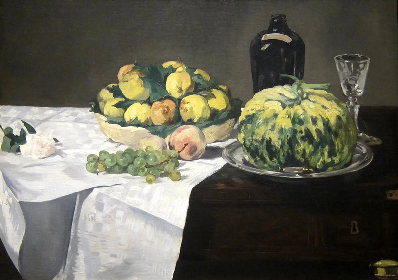 Stilleben med melon og ferskener - Édouard Manet