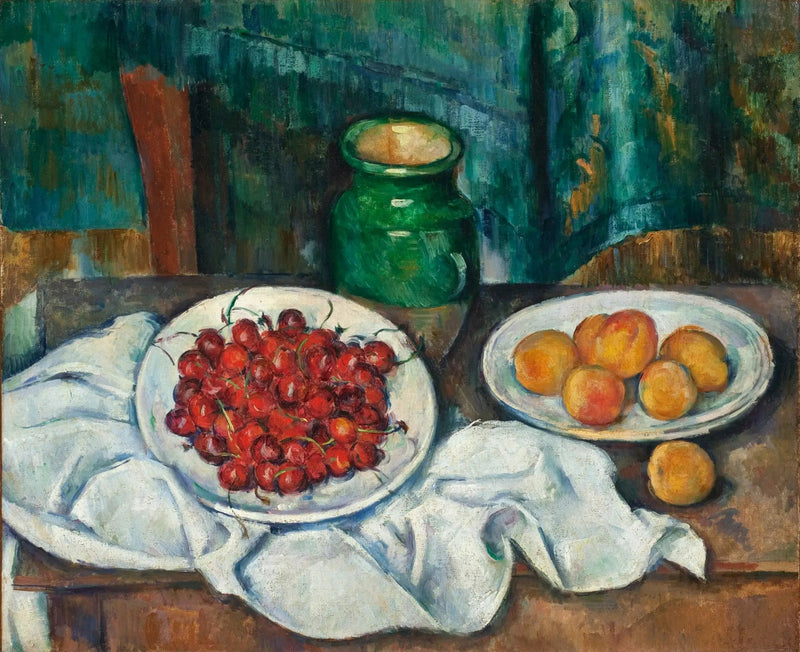 Stilleben med et fat kirsebær - Paul Cézanne