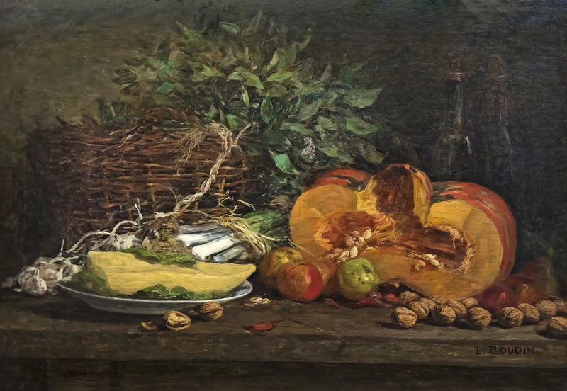 Stilleben med gresskar - Eugène Boudin