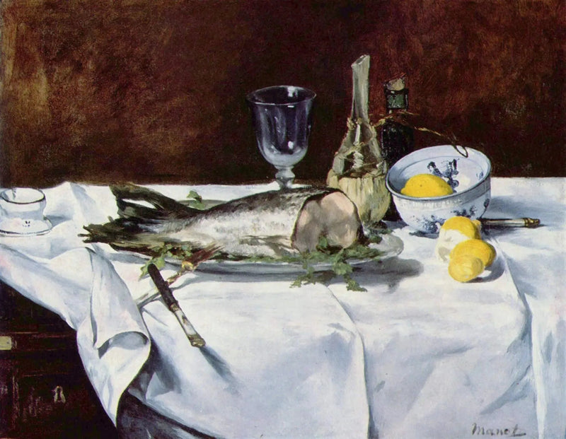 Stilleben med laks - Édouard Manet