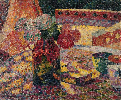 Stilleben med blomsterkrukke - Robert Delaunay