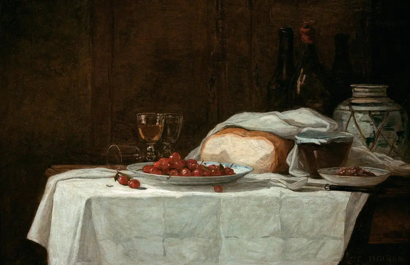 Stilleben med kirsebær - Eugène Boudin