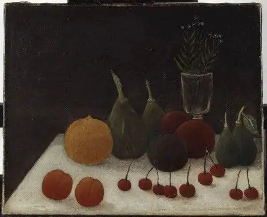 Stillleben med kirsebær - Henri Rousseau