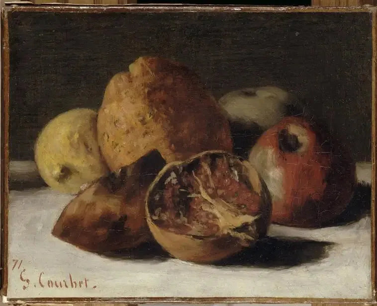 Fruktstilleben: epler og granatepler - Gustave Courbet