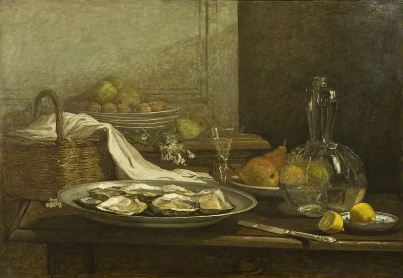 Stilleben med østers - Eugène Boudin