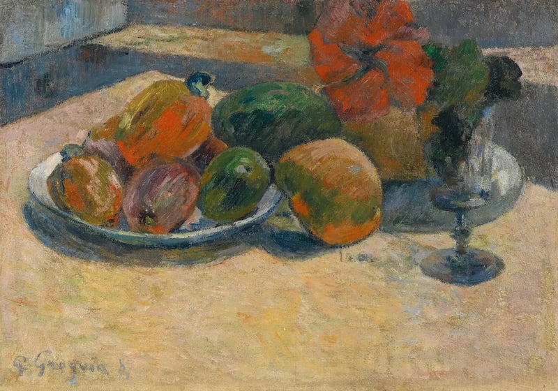 Stilleben med mangoer og hibiskusblomst - Paul Gauguin