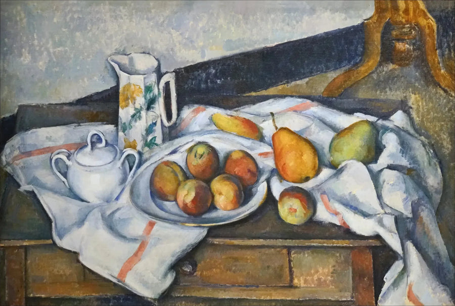 Stilleben med ferskener og pærer - Paul Cézanne