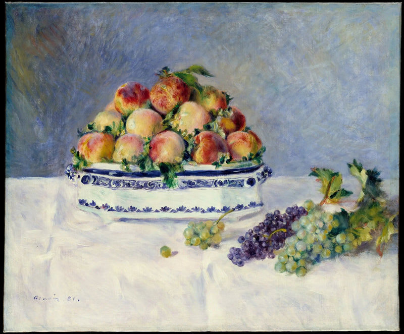 Stilleben med ferskener og druer - Pierre-Auguste Renoir