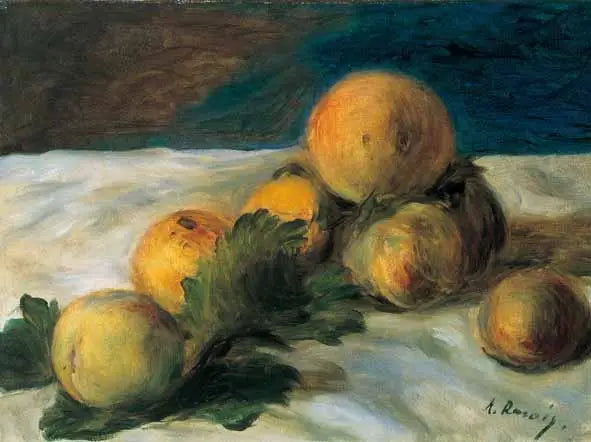 Stilleben med ferskener - Pierre-Auguste Renoir