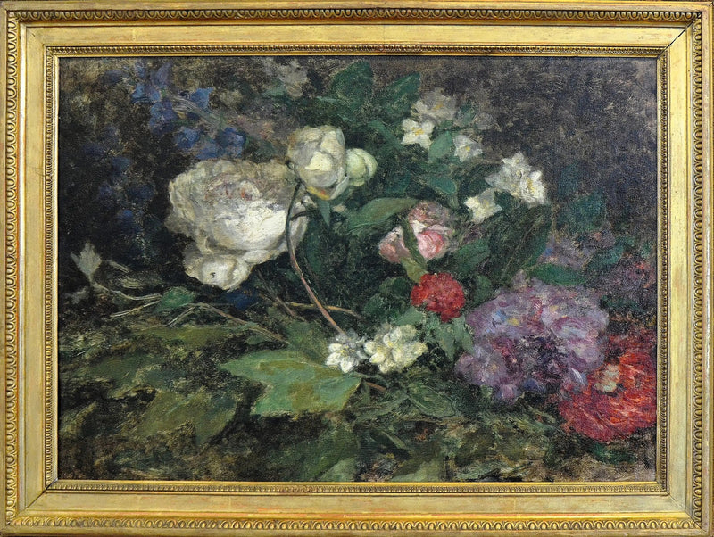 Stilleben med pioen og syrin - Eugène Boudin