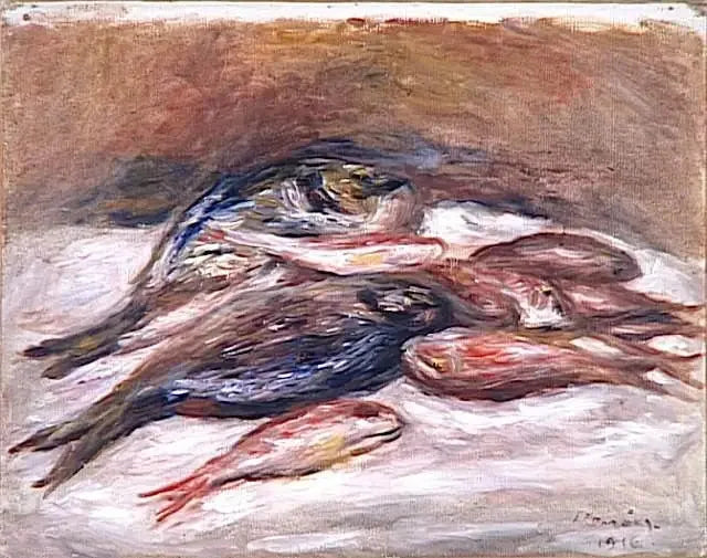 Stilleben med fisk - Pierre-Auguste Renoir