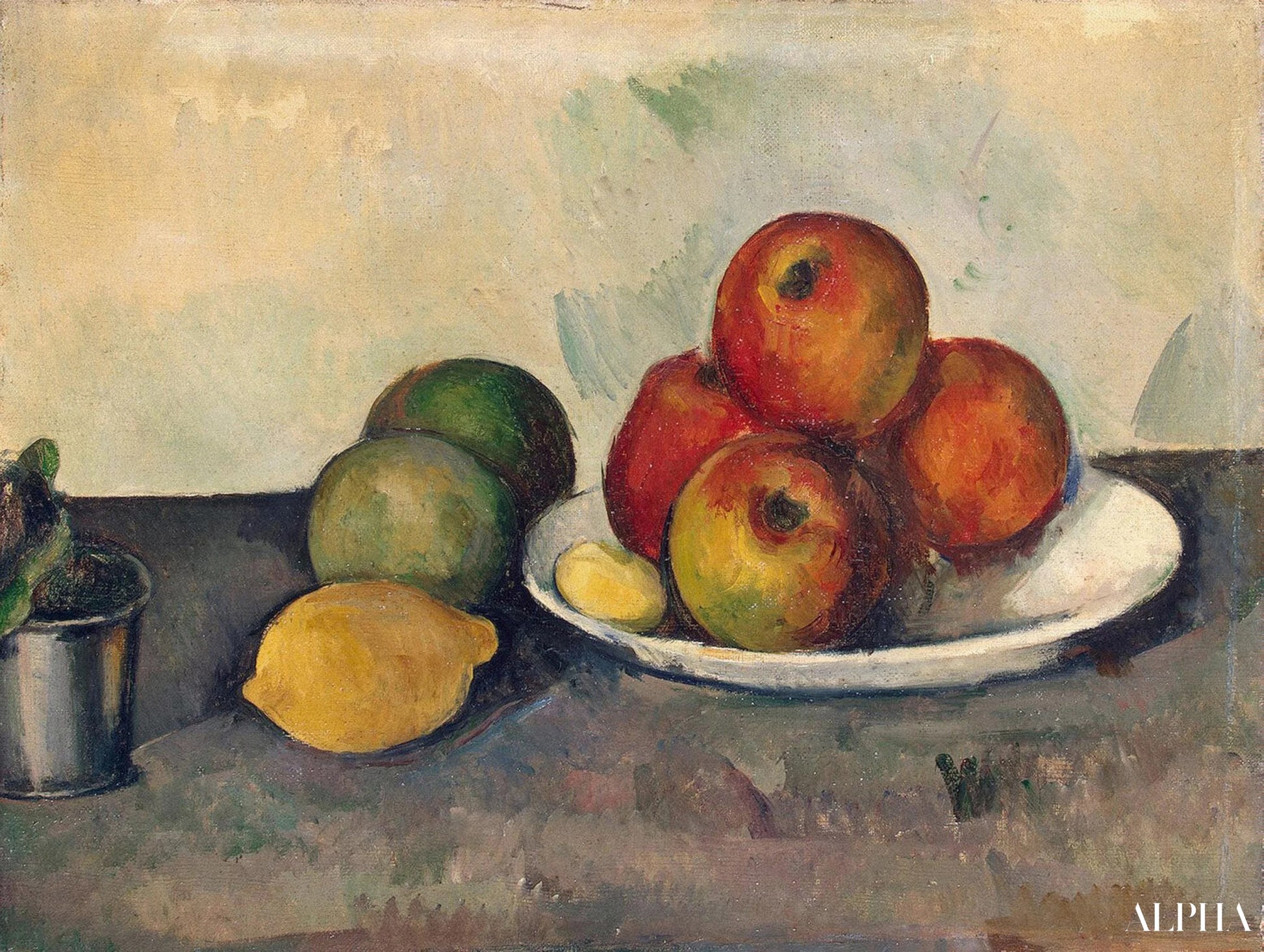 Stilleben med epler - Paul Cézanne - Høykvalitets reproduksjoner av malerier og bilder