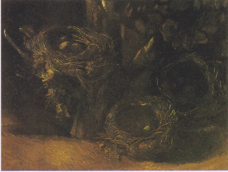 Stilleben med tre fuglereder - Vincent van Gogh