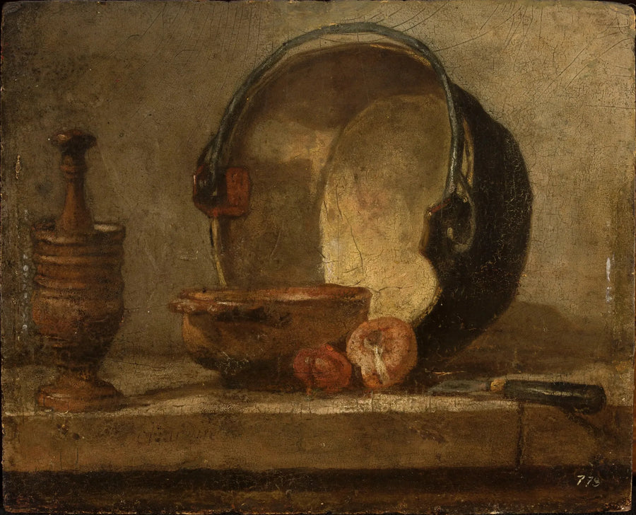 Dødsstillhet med kjøkkenutstyr - Jean Siméon Chardin