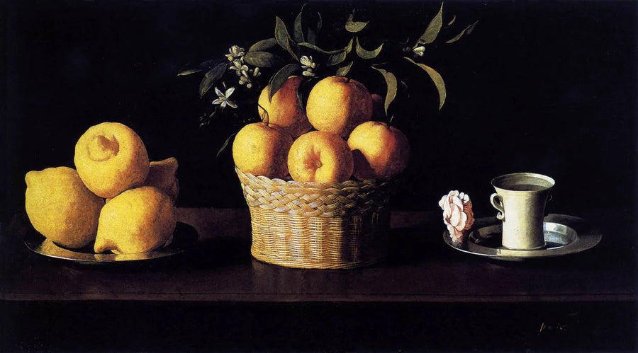 Dødsstillleben med sitroner, appelsiner og roser - Francisco de Zurbarán