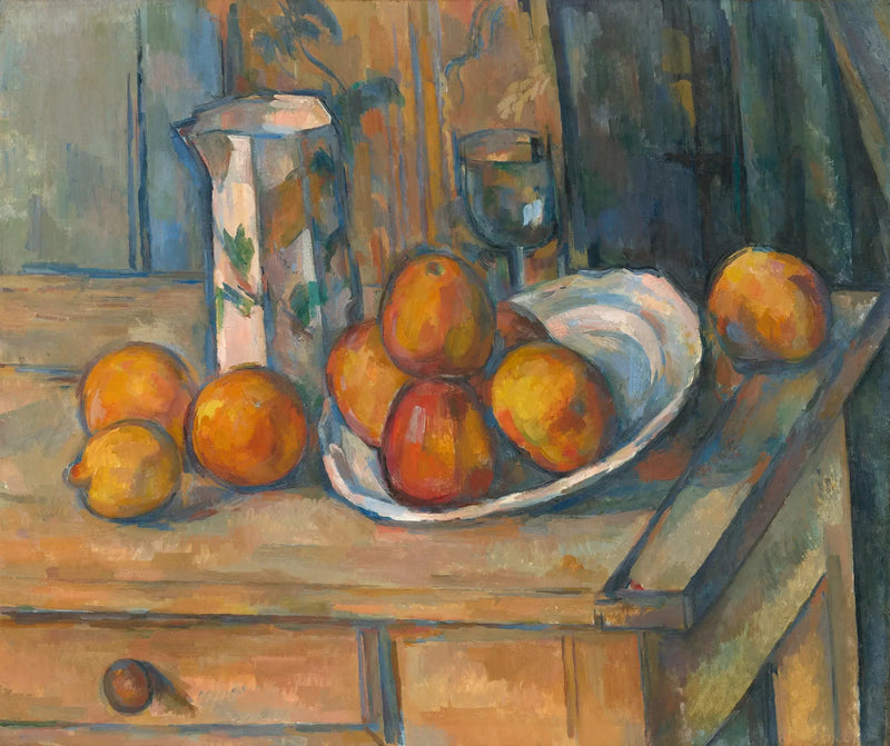 Stilleben med melkekanne og frukt - Paul Cézanne