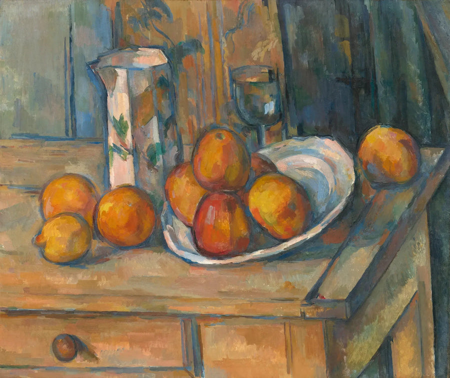 Stilleben med melkekanne og frukt - Paul Cézanne