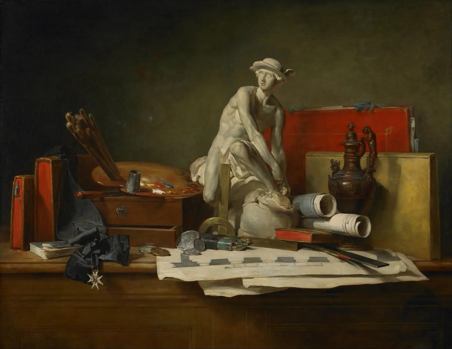 Dødsstillhet med kunstens attributter - Jean Siméon Chardin