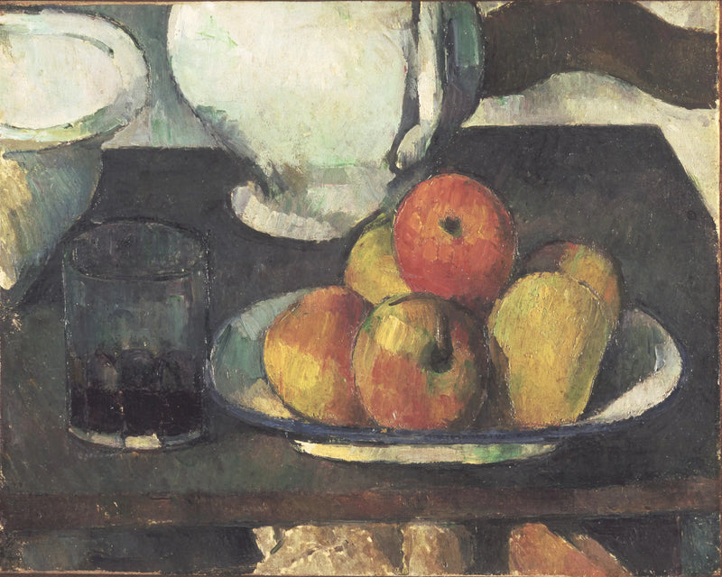 Stilleben med frukt og vinglass - Paul Cézanne