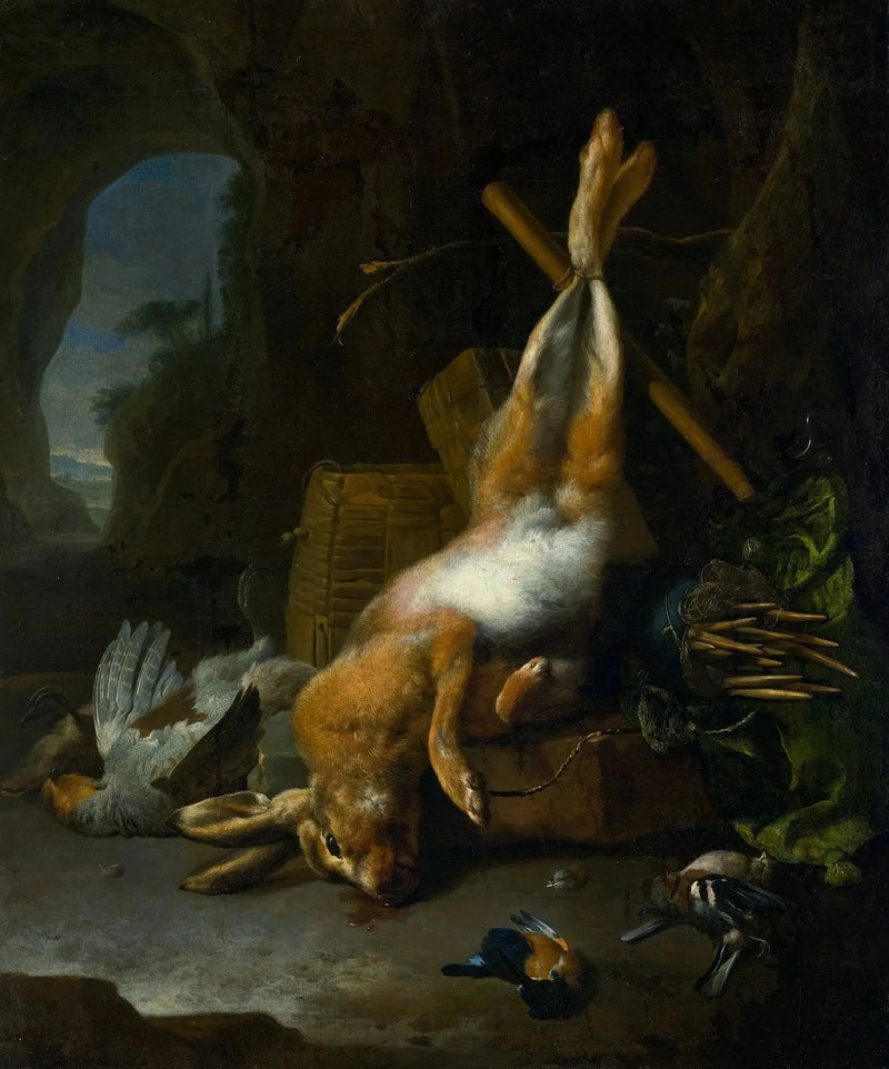 Dødt natur med jaktbyttet. - Melchior de Hondecoeter