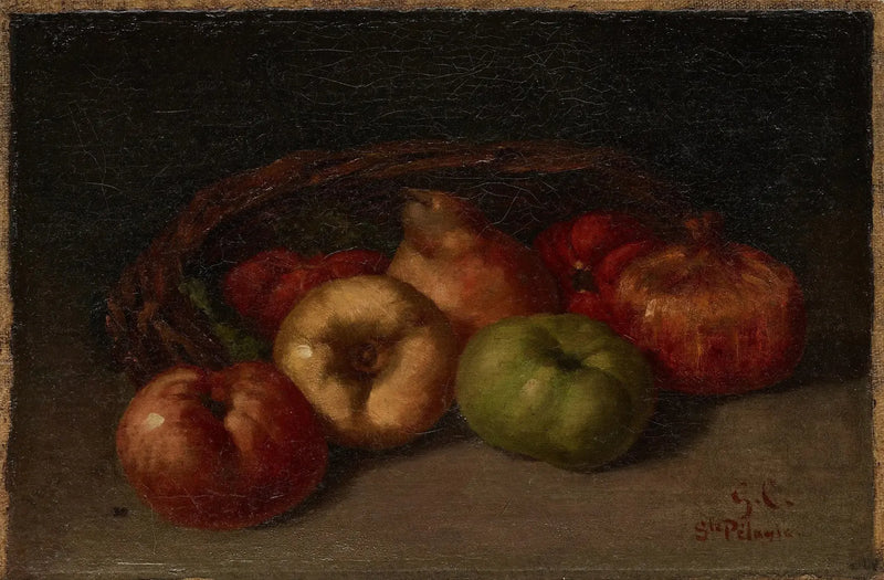 Stillleben med epler, pærer og granater - Gustave Courbet