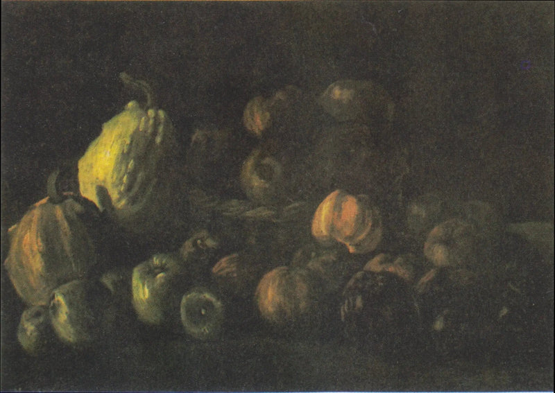 Stilleben med en kurv epler og to gresskar - Vincent van Gogh